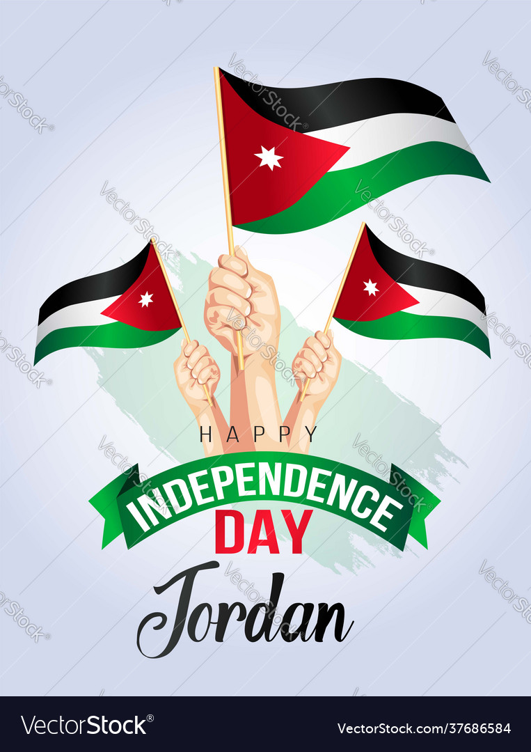 happy independence day jordan hands holding vector 37686584